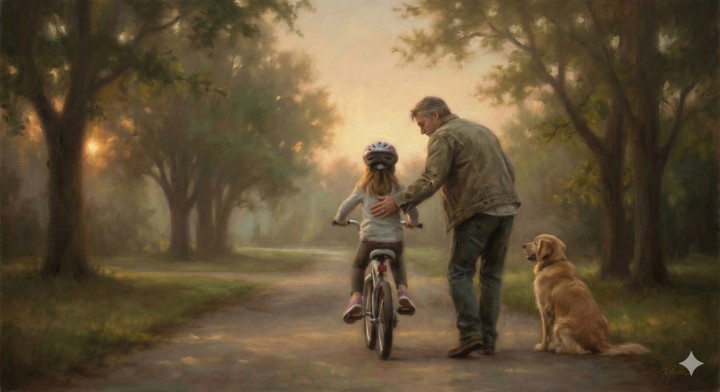 Acoustic ballad thanking dad "James" for always being there, includes "taught me to ride a bike", female vocals