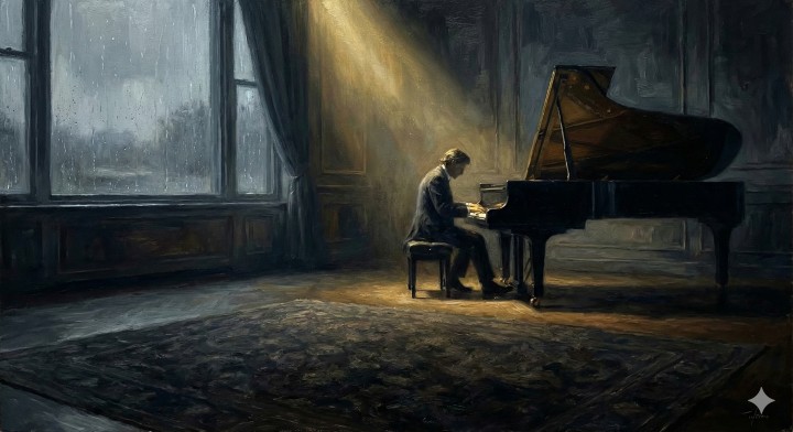 Emotional piano ballad in A minor, 75 BPM, building to powerful chorus with breathy delivery