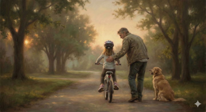 Acoustic ballad thanking dad "James" for always being there, includes "taught me to ride a bike", female vocals