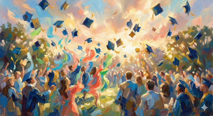 Upbeat pop graduation anthem for "Class of 2026", female vocals, celebratory chorus, 120 BPM